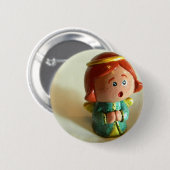 Badge Rond 5 Cm Ange vert V (Devant & derrière)