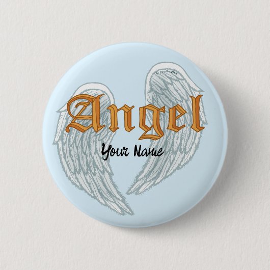 Badge Rond 5 Cm Ange Wings Pin (Devant)