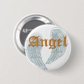 Badge Rond 5 Cm Ange Wings Pin (Devant & derrière)