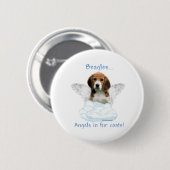 Badge Rond 5 Cm Angel beagle - Bouton (Devant & derrière)