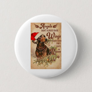 Badge Rond 5 Cm Angel Christmas Dachshunds