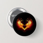 Badge Rond 5 Cm Angel Fire Heart with Wings (Devant & derrière)