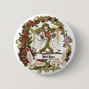 Badge Rond 5 Cm Angel rose