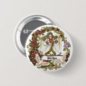 Badge Rond 5 Cm Angel rose (Devant & derrière)