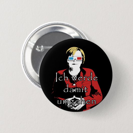 Badge Rond 5 Cm Angela Merkel (Devant & derrière)
