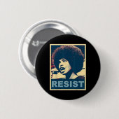 Badge Rond 5 Cm Angela - Résister - Davis 2 (Devant & derrière)