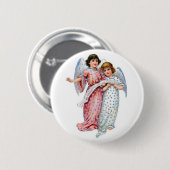 Badge Rond 5 Cm Anges en rose et bleu (Devant & derrière)