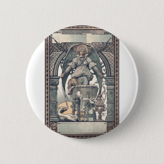Badge Rond 5 Cm Anges gardiens avec l'enfant Jésus (Devant)