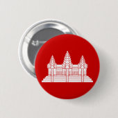 Badge Rond 5 Cm Angkor Wat Cambodian / Khmer Flag (Devant & derrière)