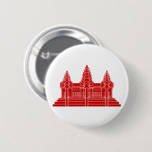 Badge Rond 5 Cm Angkor Wat Cambodian / Khmer Flag (Devant & derrière)