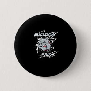 Badge Rond 5 Cm Anglais Bulldog Pride Fidélité École Esprit