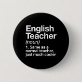 Badge Rond 5 Cm Anglais Définition Enseignant S'Amuser Retour À L' (Devant)