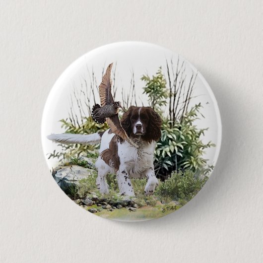 Badge Rond 5 Cm Anglais Springer Spaniel (Devant)