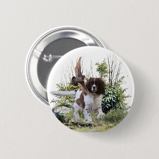Badge Rond 5 Cm Anglais Springer Spaniel (Devant & derrière)