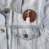 Badge Rond 5 Cm Anglais Springer Spaniel (En situation)