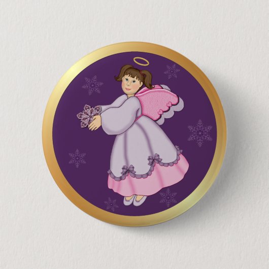Badge Rond 5 Cm Angle de flocon de neige (Devant)