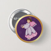 Badge Rond 5 Cm Angle de flocon de neige (Devant & derrière)