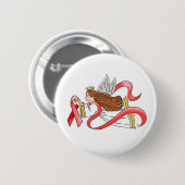 Badge Rond 5 Cm Angle de sensibilisation au "ruban rouge" (Devant & derrière)