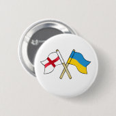 Badge Rond 5 Cm Angleterre et Ukraine s'unissent (Devant & derrière)