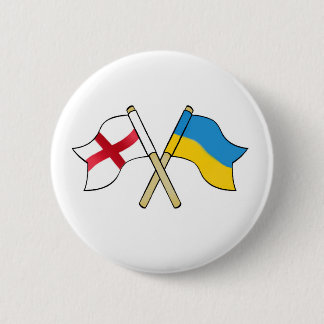 Badge Rond 5 Cm Angleterre et Ukraine s'unissent