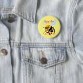 Badge Rond 5 Cm Angry Bee Thunder_Cove (En situation)
