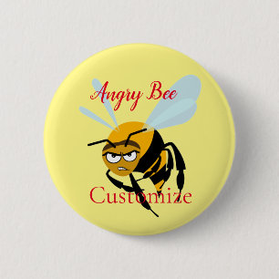 Badge Rond 5 Cm Angry Bee Thunder_Cove