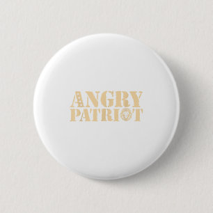 Badge Rond 5 Cm Angry Patriot Américain Drapeau Us Patriot Design