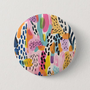 Badge Rond 5 Cm Animal Abstrait Moderne Retro Coloré