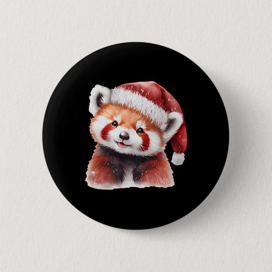 Badge Rond 5 Cm Animal assis dans la neige avec lumières Noël Père (Devant)
