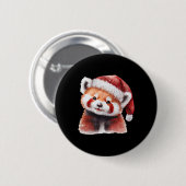 Badge Rond 5 Cm Animal assis dans la neige avec lumières Noël Père (Devant & derrière)