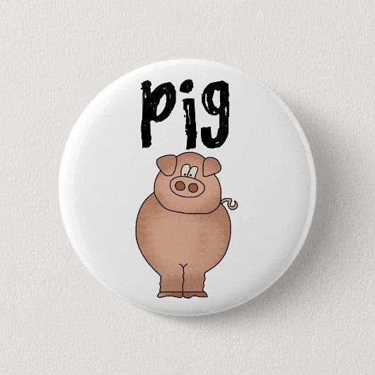Badge Rond 5 Cm Animal de ferme de porc (Devant)