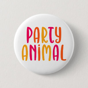 Badge Rond 5 Cm Animal de fête.