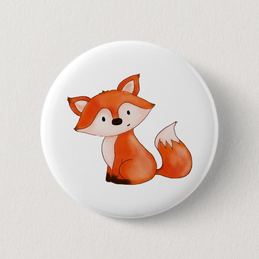 Badge Rond 5 Cm Animal mignon de région boisée de Fox | de bébé (Devant)