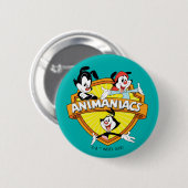 Badge Rond 5 Cm Animaniacs | Warner Brothers & Sister WB Shield (Devant & derrière)