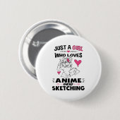 Badge Rond 5 Cm Animation et Sketching (Devant & derrière)
