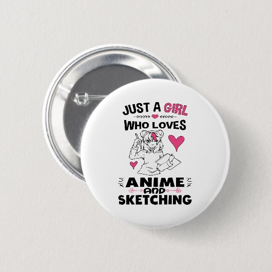 Badge Rond 5 Cm Animation et Sketching (Devant & derrière)