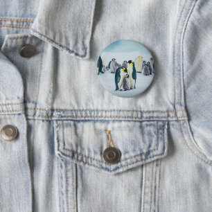 Badge Rond 5 Cm Animaux de bébés cutest Alimentation de pingouin
