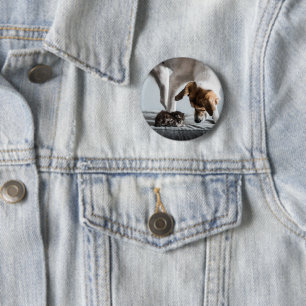 Badge Rond 5 Cm Animaux de bébés cutest Baby Kitten & Dog