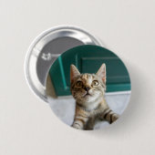 Badge Rond 5 Cm Animaux de bébés cutest | Cute Tabby Kitten (Devant & derrière)