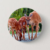 Badge Rond 5 Cm Animaux de bébés cutest | Fawn with Babies (Devant)