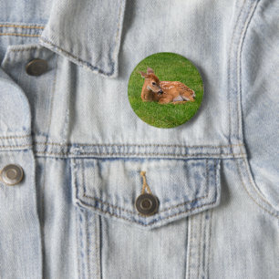 Badge Rond 5 Cm Animaux de bébés cutest Little Fawn