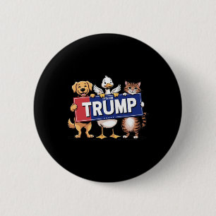 Badge Rond 5 Cm Animaux de compagnie Chat Canard Chien pour Trump