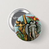 Badge Rond 5 Cm Animaux de zoo (Devant & derrière)