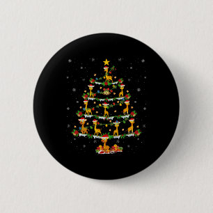 Badge Rond 5 Cm Animaux domestiques Noël éclaire Père Noël Giraffe