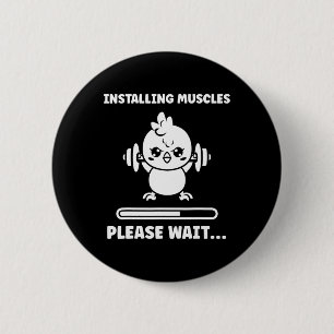 Badge Rond 5 Cm Animaux Installation Muscles Fitness Musculation C