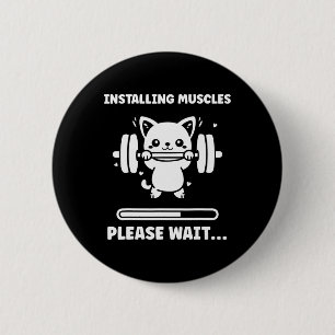 Badge Rond 5 Cm Animaux Installation Muscles Fitness Musculation C