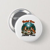 Badge Rond 5 Cm Animaux Mignons Camping Protégeons Nos Parcs Natio (Devant & derrière)