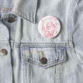 Badge Rond 5 Cm Anime étoile couleur rouge (En situation)