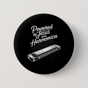 Badge Rond 5 Cm Animé par Jésus et musique chrétienne à l'harmonic