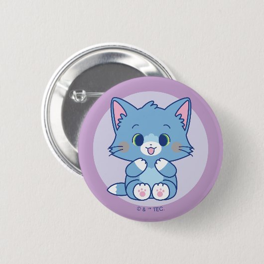 Badge Rond 5 Cm Anime Tom et Jerry - Tom (Devant & derrière)